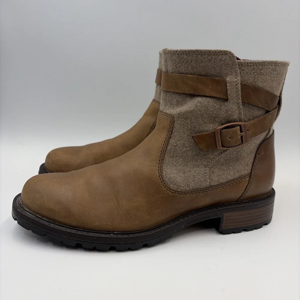 Merrell Legacy Buckle Waterproof Boots Leather Heel Zip Women's Size 7.5/38